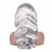 Stema Silver Grey Straight Body Wave 13x4 Transparent Lace Front Wig